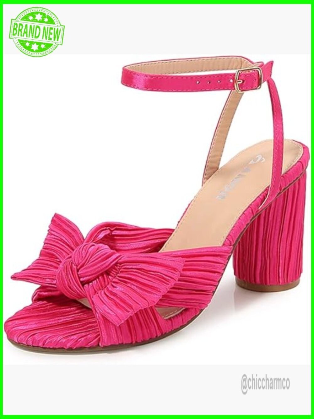 Women's Satin Block Heeled Sandals Bowknot Ankle Strap Wedding Party Shoes